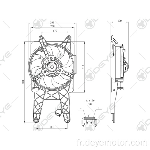 Ventilateur de refroidissement de radiateur de voiture à faible bruit pour FIAT